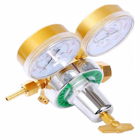 Oxygen Regulator For Welding Gas, Heavy Duty Brass Regulator With 0 To 200 PSI Outlet And 0 To 4000 PSI Inlet, CGA 540 Female Connection