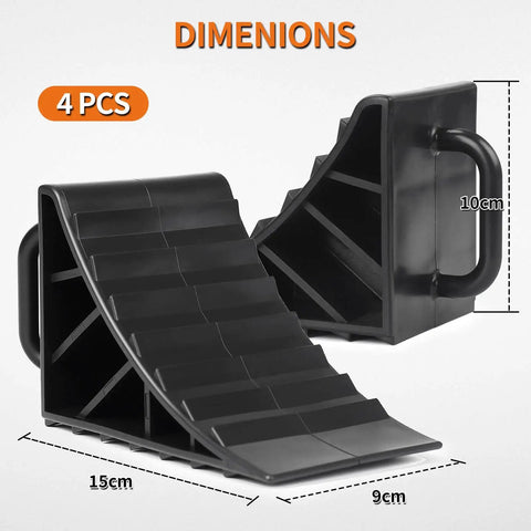 Heavy Duty Wheel Chocks for RVs and Campers Non Slip Tire Chocks for Travel Trailers and Boat Trailers with Handles Durable UV Resistant