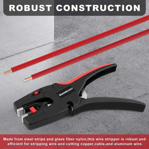 Heavy Duty Wire Stripper And Cutter Two In One For 7 To 32 AWG Wires 0.03 Mm2 To 10 Mm2 Versatile Stripping Tool on gray surface.