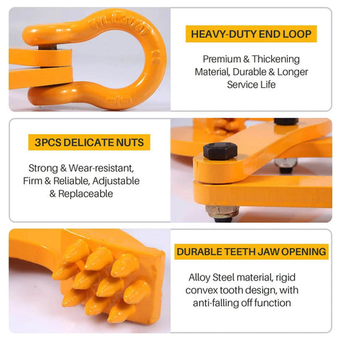 Heavy Duty Pallet Puller Clamp 1T 2204Lbs Steel Pallet Jack Puller with 5 Inch Jaw Opening Scissor Hook Pallet Grabber for Forklift