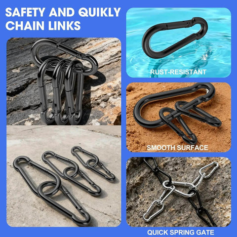 60 Pack 2.36 Inch Spring Snap Hooks Carabiners Heavy Duty Zinc Plated Steel Clips for Kayak Cargo Indoor Outdoor Use