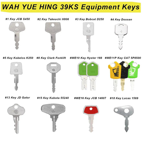 39 Piece Heavy Equipment Keys Master Set For Excavators Dozers Skid Steers Backhoes Forklifts And More Compatible With Major Brands