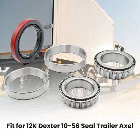 Heavy Duty Axle Bearing Kit for 12K Dexter 10-56 Seal Trailer Axle with Premium Rubber Seal and Bearings by AstroSync