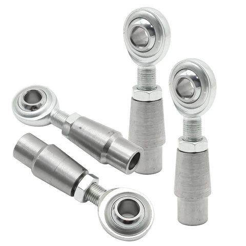 3/8 x 3/8-24 Heim Joint Panhard Bar Kit, metal rod end kit with tube adapters and jam nuts, 4 piece set for linkage systems