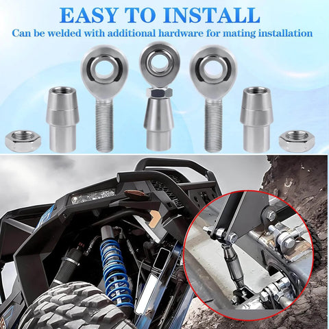 5/8" Heim Joint Rod End Bearing w/Jam Nut, LH and RH 5/8"-18 Thread x 0.625" Bore Chromoly Panhard Rod End Kit for Steering, Suspension