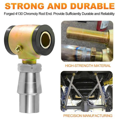 5/8-18 Heim Joint Rod End Kit with chromoly rod ends, left and right hand thread, reinforced polyurethane bushings for 4 link suspension