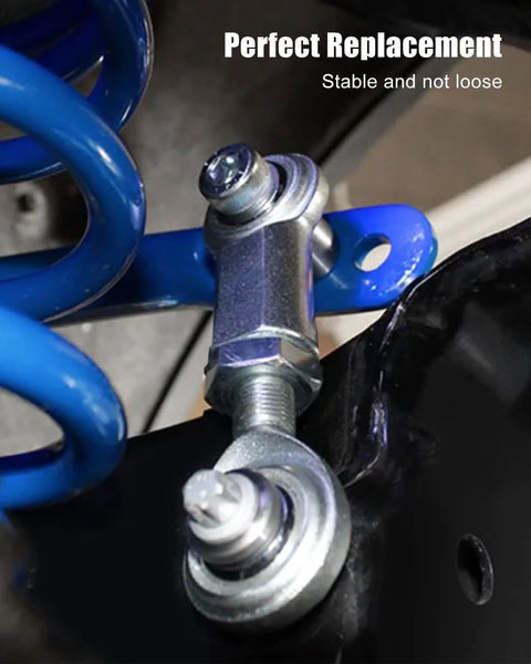 Installed 3/4 inch right hand shank Heim joint rod end with jam nut, 5/8 inch bore, showcasing corrosion resistant finish in suspension link.