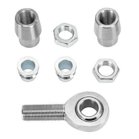 3/4 Heim Joints Rod End Kit with Right and Left Hand Threads, 750 Chromoly Panhard Setup shown disassembled, including tube adapters and jam nuts.