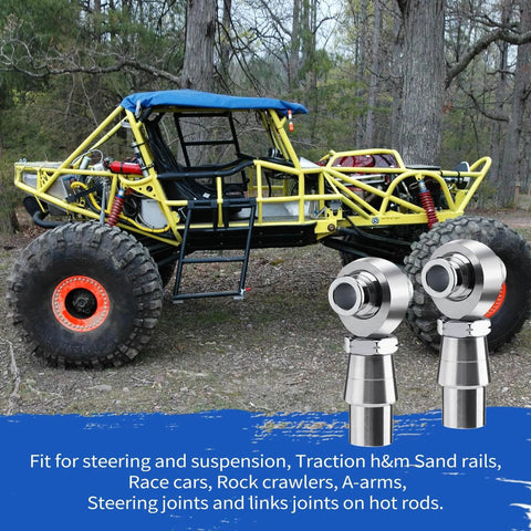 3/4 Heim Joint Rod End Kit with Left and Right Hand Threads for steering and suspension with off-road vehicle background