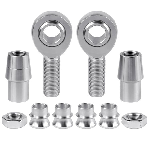 3/4 Heim Joint Rod End Kit with Right and Left Hand Threads, .750 Chromoly Panhard Joints Set Display, Includes Spacers and Hardware