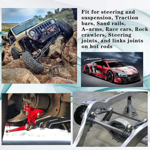 3/4 Heim Joint Rod End Kit with Right and Left Hand Threads for steering, suspension, and traction bars on various vehicles