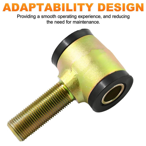 Close-up of 5/8-18 forged steel 4 bar rod end kit left hand thread, chromoly construction with polyurethane bushing.
