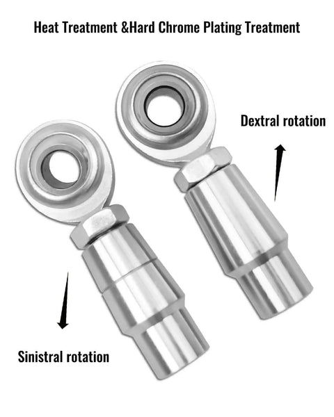 3/8 x 3/8-24 Heim Joints Rod End Kit Economy Set with Right and Left Hand Threads showing dextral and sinistral rotation