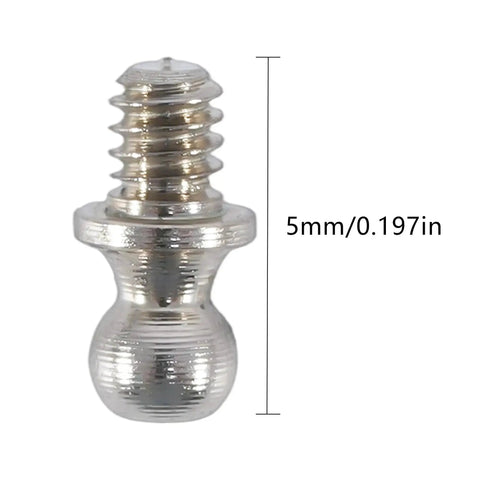 14 Pcs Hex Ball Head Screws TA0011 for 1/32 and 1/35 RC climbing cars, close-up of 5mm metal screw with ball head design for enhanced grip.