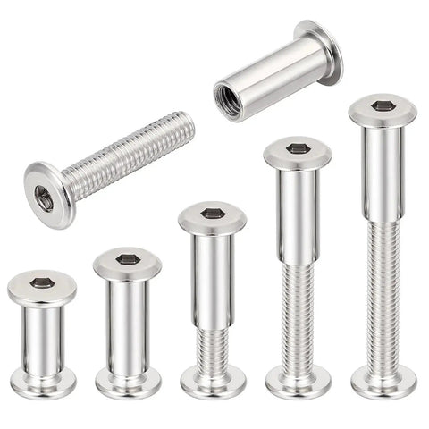 100 Piece M6x30mm Hexagon Nuts And Bolts Assortment Kit with Cap Nuts and Socket Covers for Machine Screws and Furniture Binding