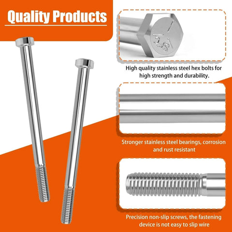 018-0004-00 Hex Head Screw Bolt for Bad Boy Lawn Mower, 1/2-13 x 7 Inches, 2-Pack shown from multiple angles