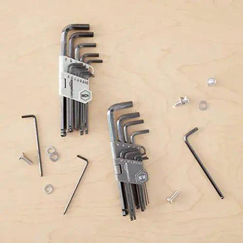 Long Arm Ball End Hex Key Set 26 Piece Metric And Standard Sizes Chrome Vanadium Steel Black Oxide Finish