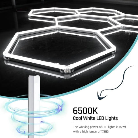 Hexagon LED Garage Light Fixture Dope Bright 6500K 156W 17280LM grid modular ceiling panels