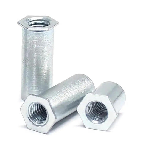 Hexagonal Through Hole Rivet Columns Pack 10 To 50 Pieces M2 To M6 304 Stainless Steel Rivet Nuts for machinery and DIY projects.