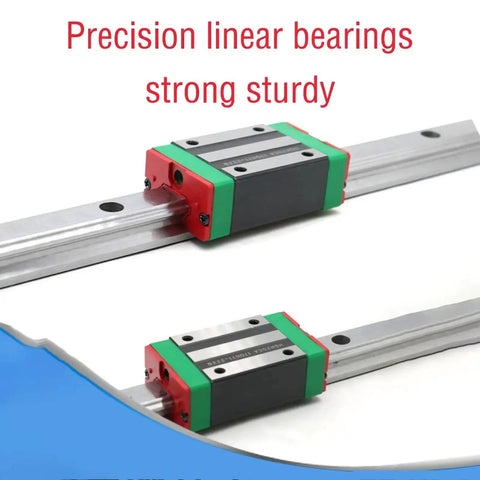 HGH20CA Bearing Block Slider For HGR20 Linear Rails By ThgivingStore, showing precision bearings on metal rails for CNC applications.