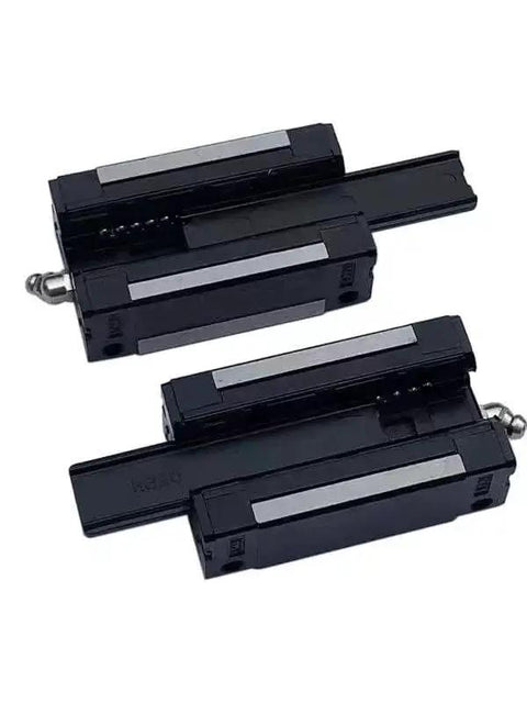 2 Pack HGH25CA Linear Slider Bearing Blocks for 25mm square carriages, black design, suitable for CNC kit, providing smooth motion and alignment.
