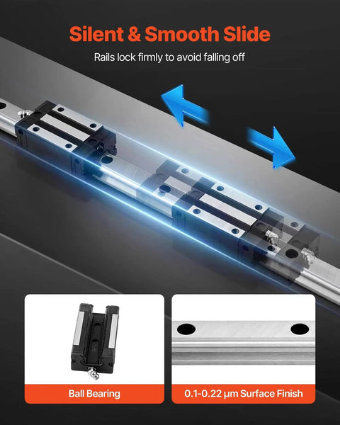 HGR20 Linear Rail Kit With Two 600 Mm Rails Ball Screw Four Slide Blocks BF12 BK12 End Supports Coupling And Nut Housing motion system image