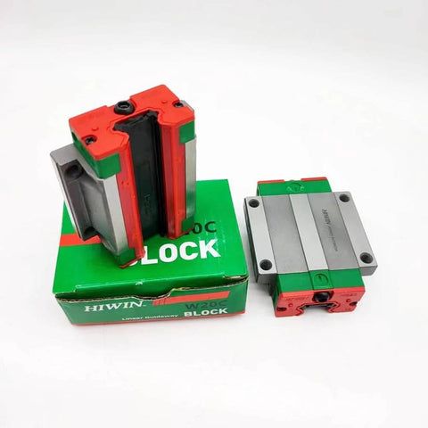 ✝️ HGW20CC HIWIN Linear Block for HGW20 Linear Motion Slider Rail Guide Linear Bearing, shown in package and unpacked on white background