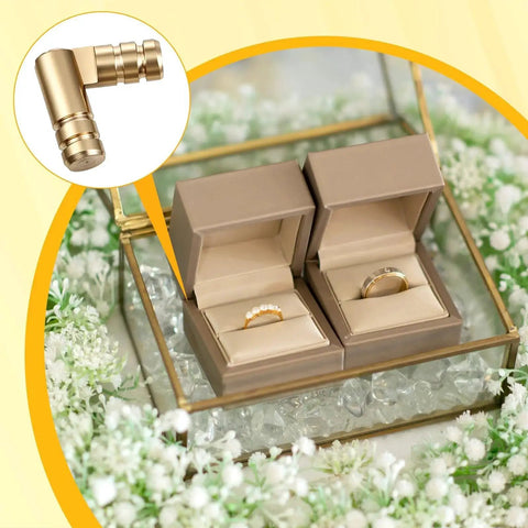 Hidden Brass Hinges 20 Pack 20x4mm Concealed Hinge Set For Jewelry Boxes Cabinets And Small Woodworking Projects shown with ring boxes