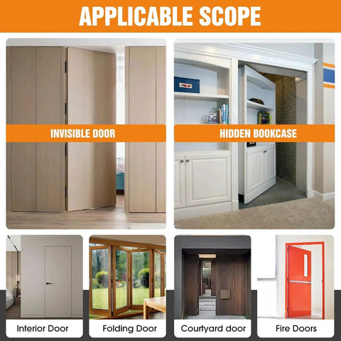 Hidden Door Hinge Kit 6 Inch Concealed Hinge Set For Invisible Doors And Feature Walls With 180 Degree Swing by Lipshome