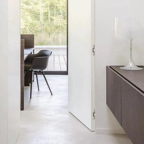 Open door with Three Way Adjustable Invisible Hinges For Hidden Doors Concealed Hinges Slick Zinc Alloy 180 Degree Swing 5.5 Inch