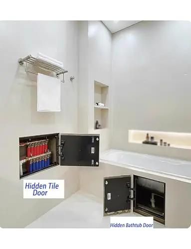 Bathroom with 360 Degree Heavy Duty Concealed Pivot Hinge For Invisible Doors Stainless Steel Hidden Hinge For Stone Access Panels