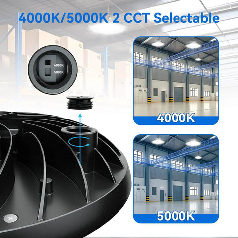 High Bay LED Light 200W 30000 Lumens Shop Lighting Two Color Temperature 4000K And 5000K IP65 Waterproof UL ETL Listed