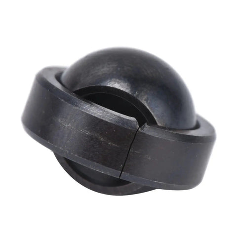 Durable 10 piece high carbon spherical ball bearing set for hydraulics close-up view of single black sphere component