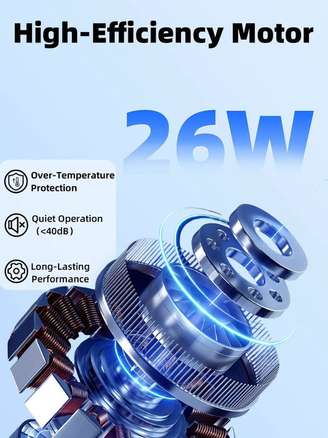 Close-up of high-efficiency motor details for 8 Inch Shutter Exhaust Fan With 760 CFM High Speed Wall Mounted Ventilation