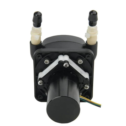 Front view of KPHM600-12B3B17 600ml/min high flow rate peristaltic pump 12V dc brushless motor with BPT tube connections.