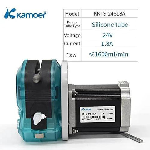 KKTS-24S18 1600ml/min high Flow peristaltic Pump 24V Stepper Motor with silicone tube for lab use