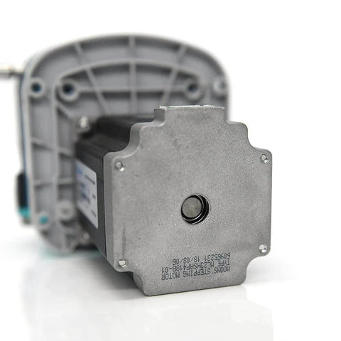 Close-up of KKTS-24S18 1600ml/min high Flow peristaltic Pump 24V Stepper Motor detailing metallic exterior.