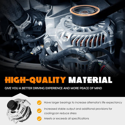 3.6L V6 12V 160A Alternator for Your Ride Dodge Grand Caravan 2011 to 2020 and Chrysler Town and Country 2011 to 2016
