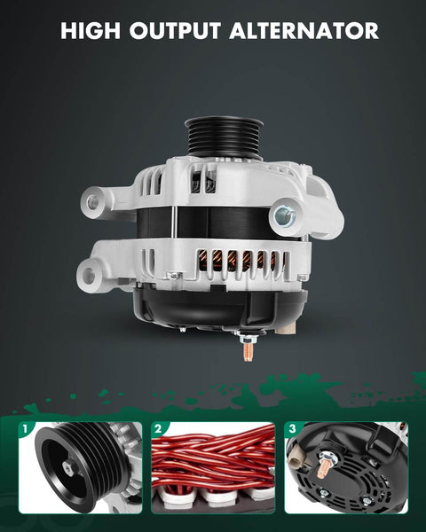 Beefed Up 12V 160Amp Alternator for Dodge Charger 2006 2007 Magnum 2005 2006 2007 and Chrysler 300 2005 2007 with 6 Groove Pulley CW Replacement OE 11113 04896805AC