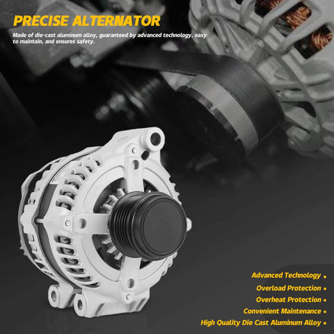 11570N 04801624AD Alternator Replacement for 2011-2020 Dodge Avenger Chrysler 160A 12V High Output shown close-up