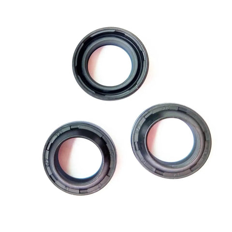 Set of three rubber water seals for High Pressure Washer Repair, varying sizes 12x20x5mm, 12x18x5mm, 12x20x5.3mm