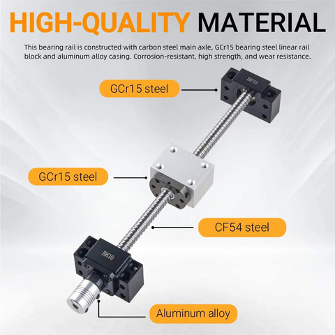 Ballscrew kit sfu1204 300mm + set bk/bf10 kit + 1204 ball screw rm1204 l300mm(11.8 inch) ball screw with ball nuts CNC machine parts