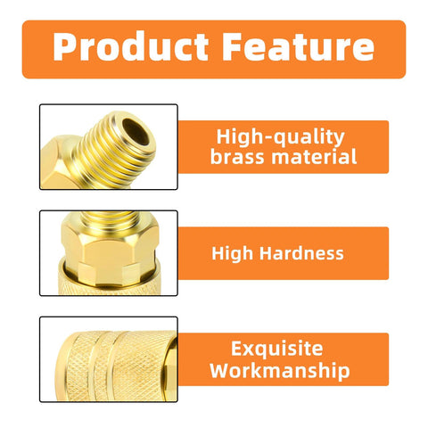 GASHER brass 1/4-in. male industrial air coupler with quick-connect, NPT threads; 12-pack