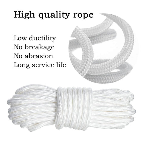 High quality white rope with low ductility and long service life, features no breakage or abrasion, suitable for pulley systems.