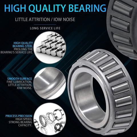 4 Pack Boat Trailer Axle Bearing Kit For 3500 Lb Spindles close-up showing steel bearings and details of smooth lubrication and precision.