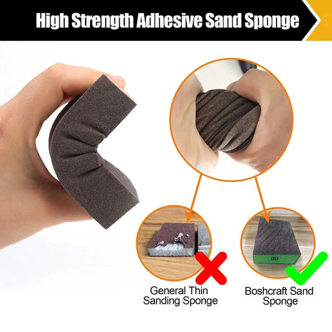 10 Pack Washable Sanding Blocks With Grit 60 80 120 180 220 For Wood Or Metal, demonstrating flexibility and durability.