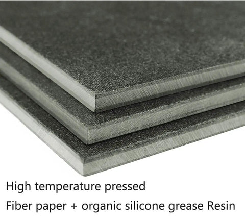 Close-up of glass fiber board heat resistant to one thousand degrees Celsius for plastic molds and machinery manufacturing, showing layers.