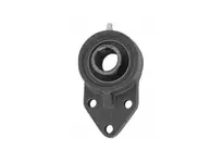1-1/2 in High-Temp (450°F) 3-Bolt Flange Sealed Ball Bearing Unit with Cast Iron Housing, Set-Screw Lock, front view