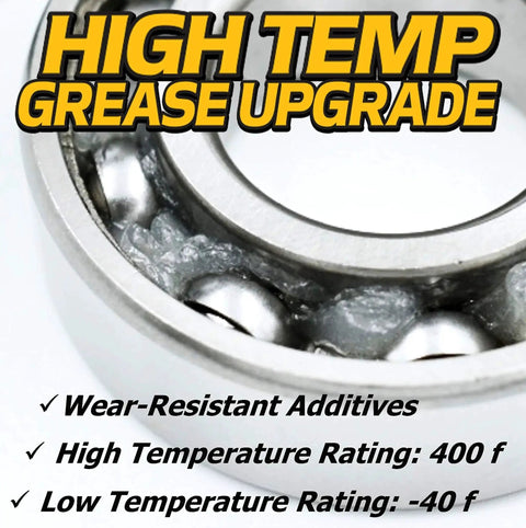 Close-up of bearing with high-temp grease for Beefed Up Rear Wheel Axle Hub Bearings Kit For John Deere Gator TH TS Trail 6x4 4x2