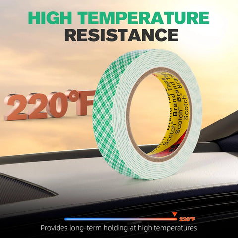 Double Sided Foam Tape 0.39 Inch By 10 Feet White 4026 Heavy Duty Mounting Tape showing high temperature resistance.